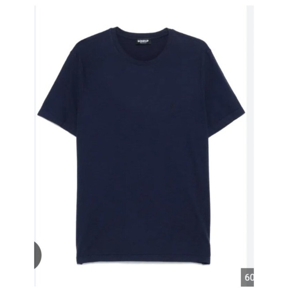 Dondup Shirt Mens Medium Blue Made In Italy Logo Crewneck Tee Casual Soft Knit
